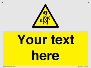 Custom warning RF radiation transmitter